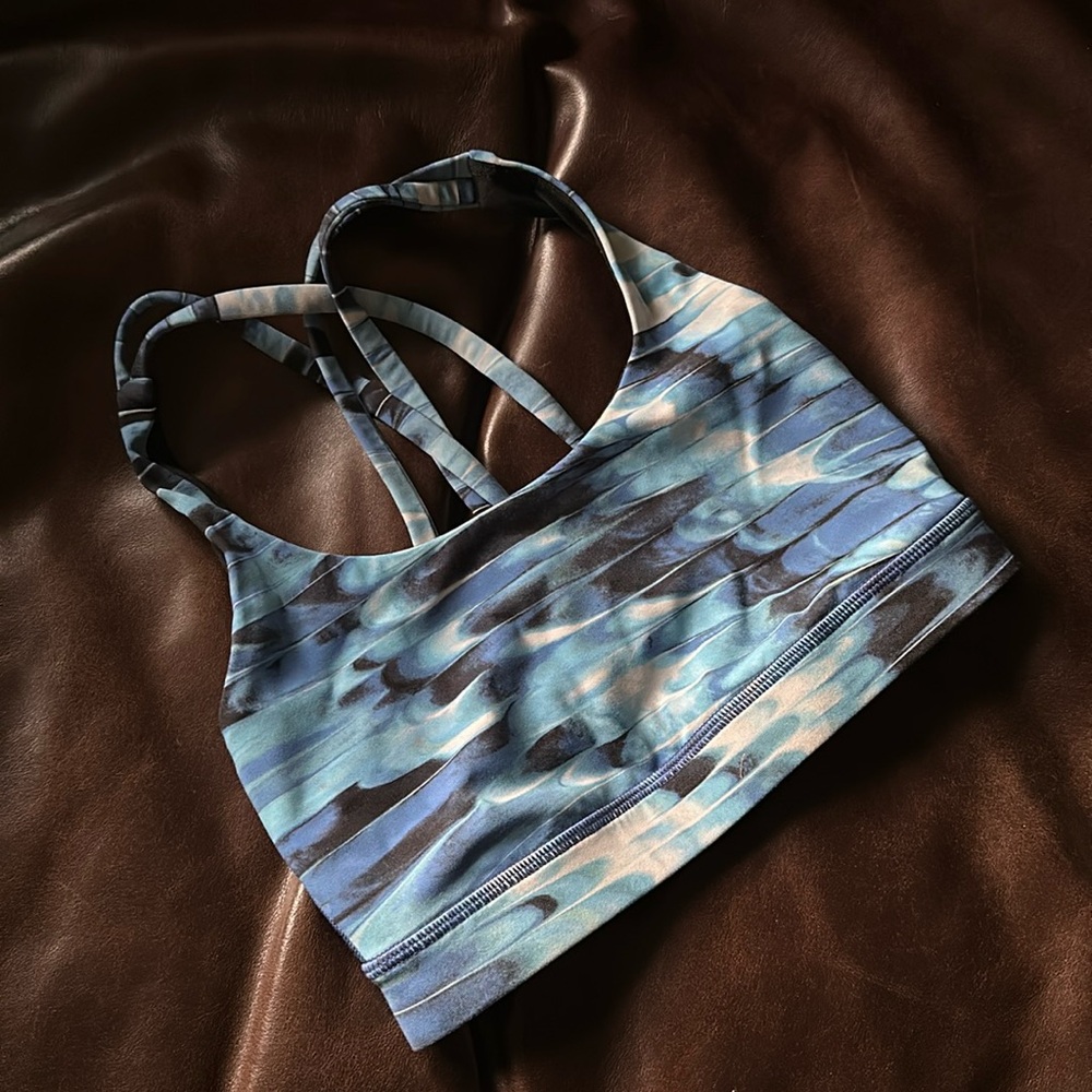Lululemon Athletica Blue Pattern Sports Bra